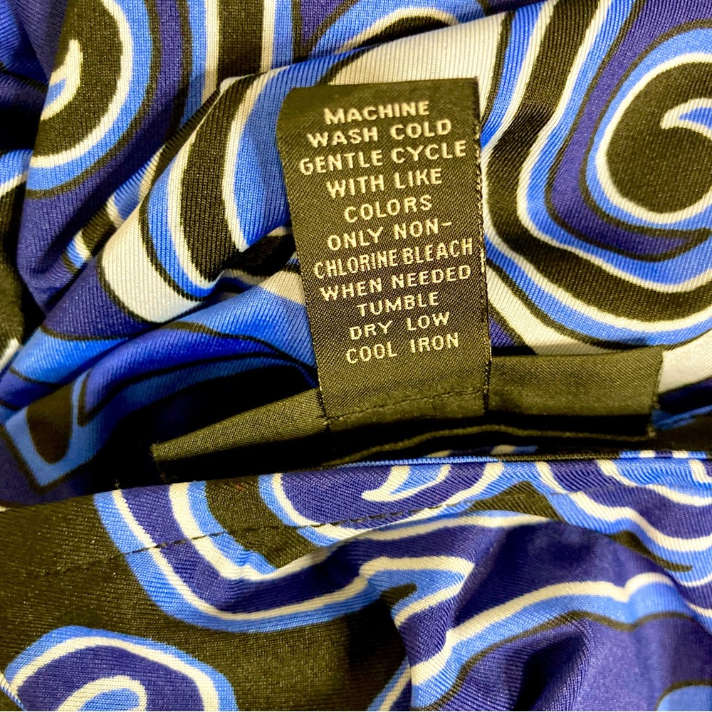 INC International Concepts Blue, Navy, White, & Black Paisley Dress - Size L - Picture 7 of 7